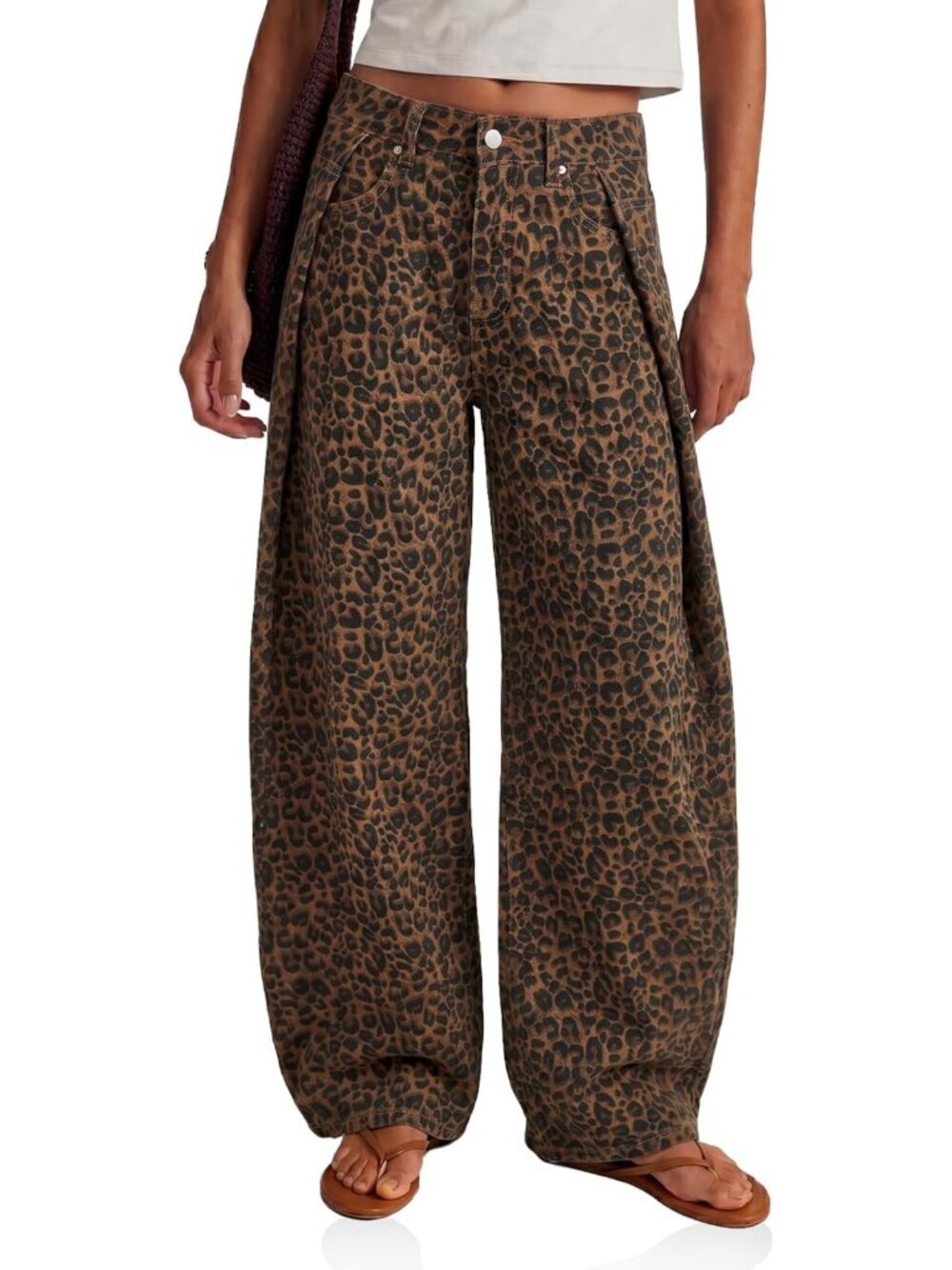 High-Waisted Baggy Pleated Jeans | Y2K Wide Leg Denim Pants for Women